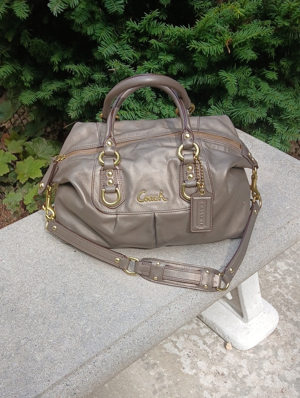 COACH Ashley Pleated Satchel Bag F15445.